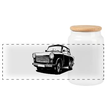 Satellite - Boîte à biscuits avec couvercle en bois - blanc - Devant