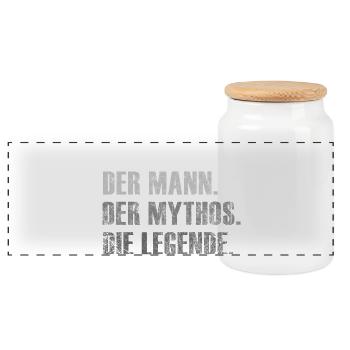 Papa - Der Mann. Der Mythos. Die Legende. Geschenk - Panorama Keksdose mit Holzdeckel - Weiß - Vorne