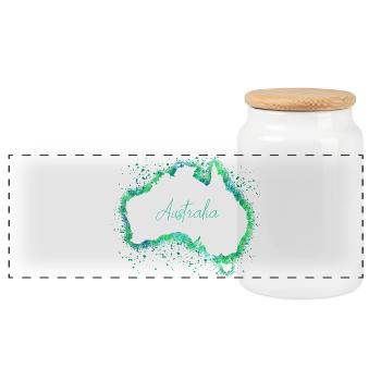 Australien - Panorama Keksdose mit Holzdeckel - Weiß - Vorne