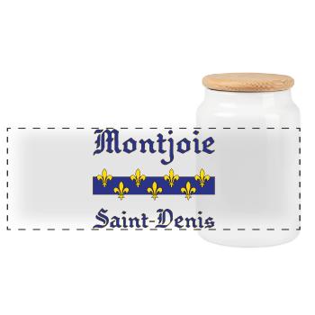 Montjoie Saint-Denis - Royal Lys de France - Boîte à biscuits avec couvercle en bois - blanc - Devant