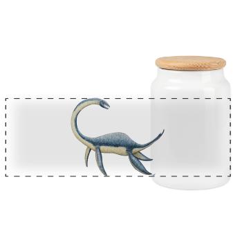 Dinosaure Plesiosaurus - Boîte à biscuits avec couvercle en bois - blanc - Devant