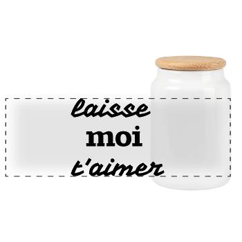 Laisse moi t’aimer - Boîte à biscuits avec couvercle en bois - blanc - Devant