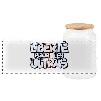 liberté pour les ultras - Boîte à biscuits avec couvercle en bois - blanc - Devant
