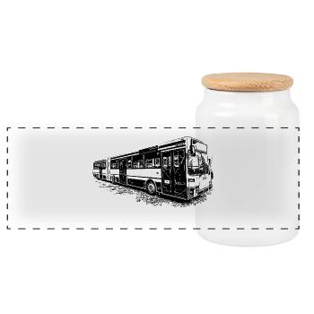 ' O 405 G Bus Bus de service régulier - Boîte à biscuits avec couvercle en bois - blanc - Devant