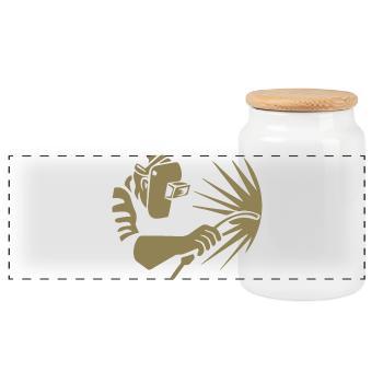 Schweißer Design Schweißer Geschenkideen - Panorama Keksdose mit Holzdeckel - Weiß - Vorne
