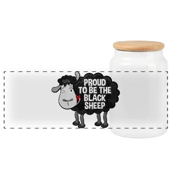 Fiers d’être les moutons noirs de Schaf Spruch - Boîte à biscuits avec couvercle en bois - blanc - Devant