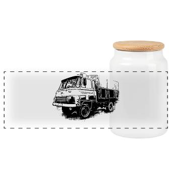 Plateau Robur LO LD IFA Pompiers - Boîte à biscuits avec couvercle en bois - blanc - Devant