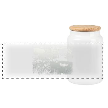 Simson Swallow KR51 - Panoramic Cookie Jar with Wooden Lid - white - Front