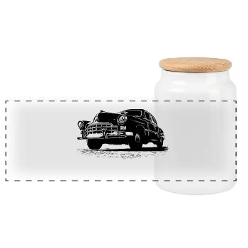 GAZ 12 PIÈCES - Boîte à biscuits avec couvercle en bois - blanc - Devant