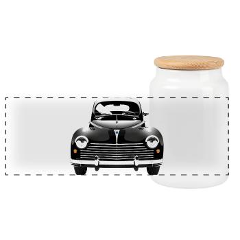203 - Boîte à biscuits avec couvercle en bois - blanc - Devant