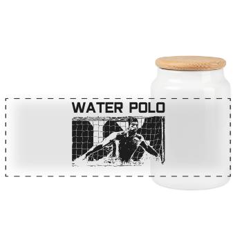 Water Polo - Panorama Keksdose mit Holzdeckel - Weiß - Vorne