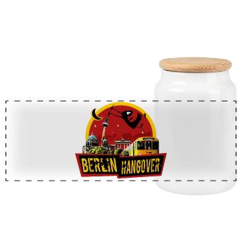 Berlin Hangover - Panoramic Cookie Jar with Wooden Lid - white - Front