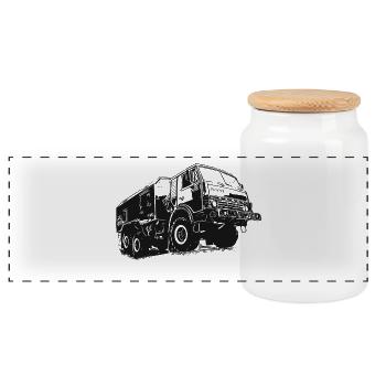 KAMAZ 4310 - КАМАЗ 4310 - Panorama Keksdose mit Holzdeckel - Weiß - Vorne