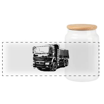 KAMAZ - КАМАЗ benne basculante - Boîte à biscuits avec couvercle en bois - blanc - Devant
