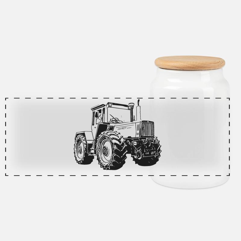 MB trac 1800 intercooler Traktor - Panorama Keksdose mit Holzdeckel - Weiß