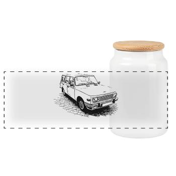 Wartburg P 353 | Wartburg Tourist - Panorama Keksdose mit Holzdeckel - Weiß - Vorne