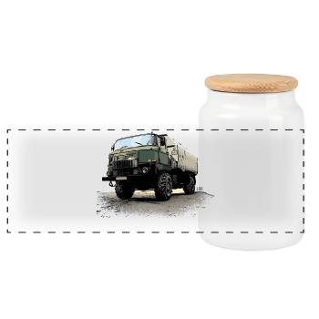 CGPI | L60 | RDA | CAMION - Boîte à biscuits avec couvercle en bois - blanc - Devant