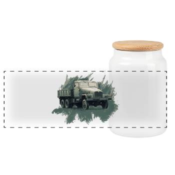 Camion à plateau IFA G 5 - Boîte à biscuits avec couvercle en bois - blanc - Devant