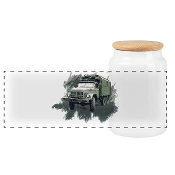 Zil 131 - Boîte à biscuits avec couvercle en bois - blanc - Devant
