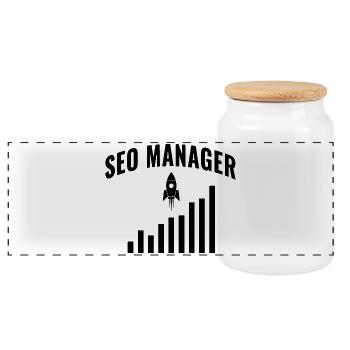 SEO Manager – Growth & Performance Design - Panoramic Cookie Jar with Wooden Lid - white - Front