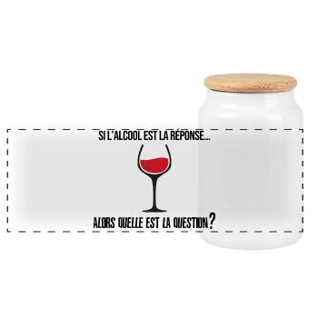 Si l'alcool est la réponse... - Boîte à biscuits avec couvercle en bois - blanc - Devant