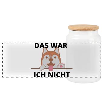 Das war ich nicht - Panorama Keksdose mit Holzdeckel - Weiß - Vorne