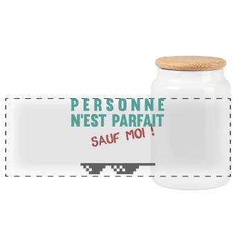 Personne n'est parfait... sauf moi ! - Boîte à biscuits avec couvercle en bois - blanc - Devant