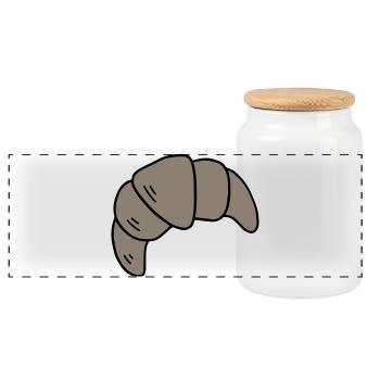 Croissant - Boîte à biscuits avec couvercle en bois - blanc - Devant