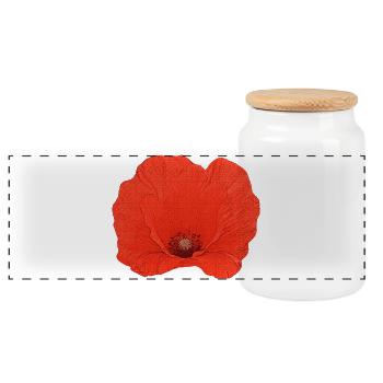 schöne sommerkleider frauen, Mohnblumen design - Panorama Keksdose mit Holzdeckel - Weiß - Vorne