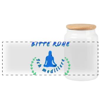 Message de méditation relaxante - Boîte à biscuits avec couvercle en bois - blanc - Devant