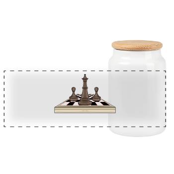 Échiquier - Boîte à biscuits avec couvercle en bois - blanc - Devant