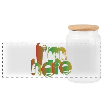 I'm here - Panoramic Cookie Jar with Wooden Lid - white - Front