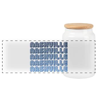 Nashville Rétro Gradient - Boîte à biscuits avec couvercle en bois - blanc - Devant