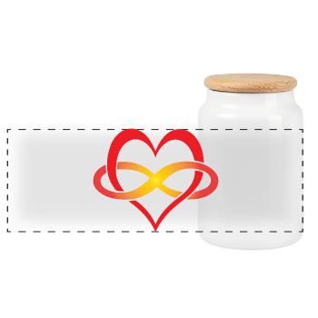 I love you for infinity - Panoramic Cookie Jar with Wooden Lid - white - Front