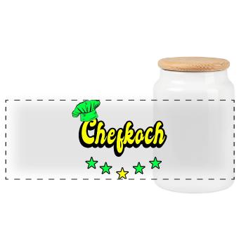 Chefkoch Design - Panorama Keksdose mit Holzdeckel - Weiß - Vorne