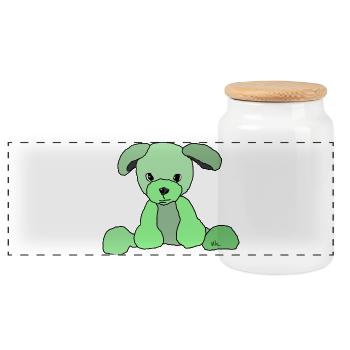 Bande dessinée pour chiens - Boîte à biscuits avec couvercle en bois - blanc - Devant
