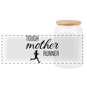 Tough Mother Runner - Panoramic Cookie Jar with Wooden Lid - white - Front