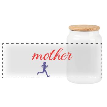 Tough Mother Runner - Panorama Keksdose mit Holzdeckel - Weiß - Vorne