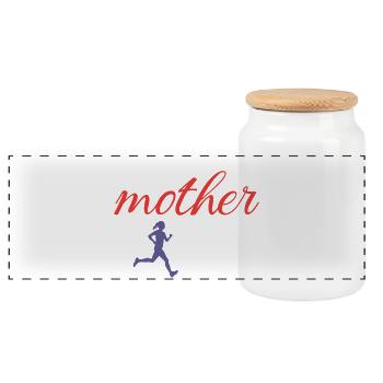 Tough Mother Runner - Panorama Keksdose mit Holzdeckel - Weiß - Vorne