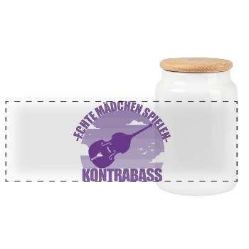 Kontrabass Instrument Musikerin Mädchen Geschenk - Panorama Keksdose mit Holzdeckel - Weiß - Vorne