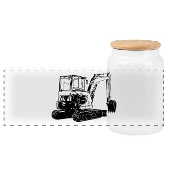 Petite pelle - Boîte à biscuits avec couvercle en bois - blanc - Devant