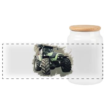Agrotron K 110 - Panorama Keksdose mit Holzdeckel - Weiß - Vorne