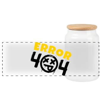 Error 404 Not Found - Panoramic Cookie Jar with Wooden Lid - white - Front