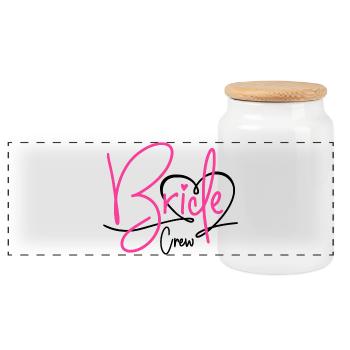 Bride Crew - Panoramic Cookie Jar with Wooden Lid - white - Front