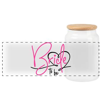 Future mariée - Boîte à biscuits avec couvercle en bois - blanc - Devant