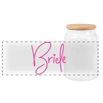 Future mariée - Boîte à biscuits avec couvercle en bois - blanc - Devant