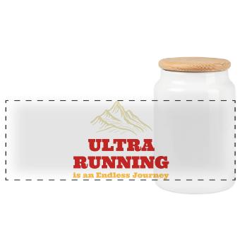 Ultra Running est un Endless Journe - Boîte à biscuits avec couvercle en bois - blanc - Devant