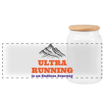L’ultra course à pied est un voyage sans fin - Boîte à biscuits avec couvercle en bois - blanc - Devant
