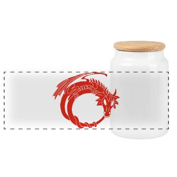 L'anneau du dragon rouge - Boîte à biscuits avec couvercle en bois - blanc - Devant