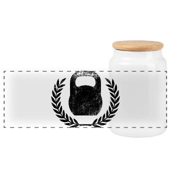 Kettlebell Ghiria - Panoramic Cookie Jar with Wooden Lid - white - Front